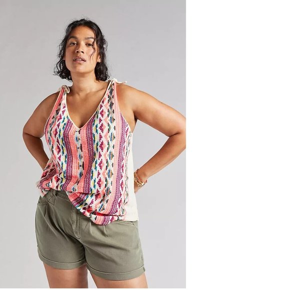 Anthropologie Embroidered V-Neck Tank - Picture 3 of 11